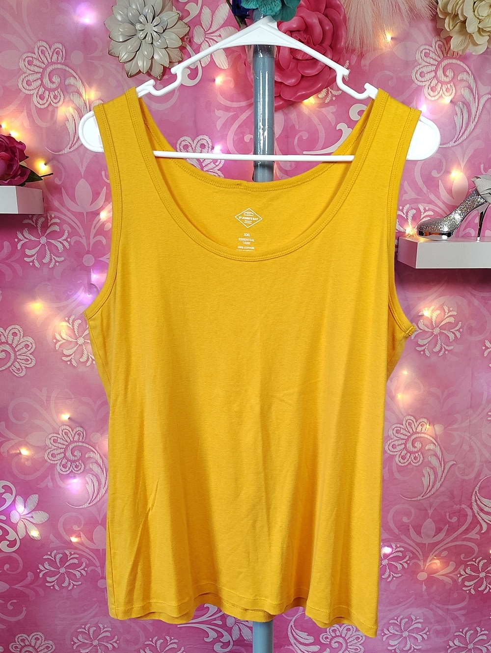 St. John's Bay Mustard Yellow Scoop Neck Tank